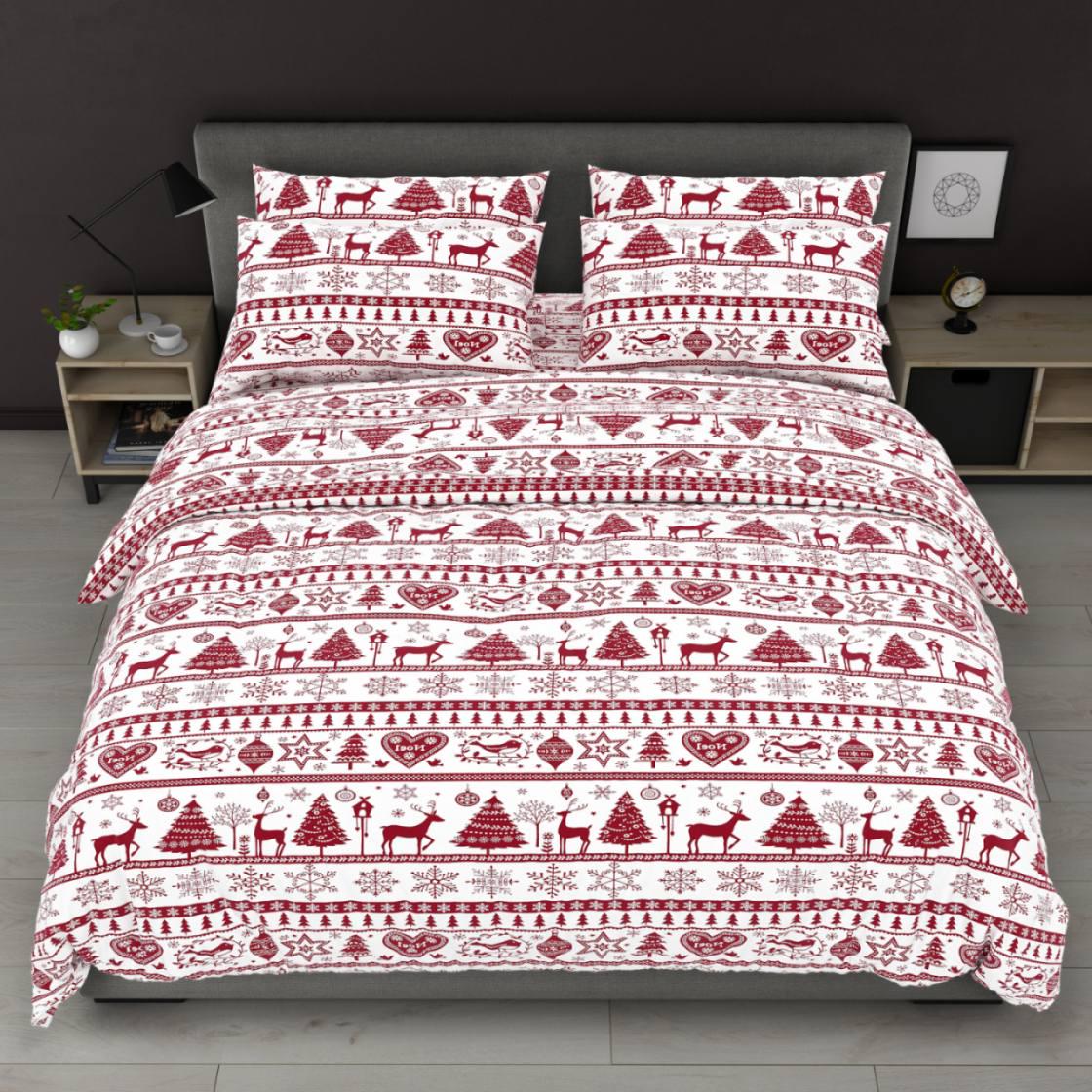 Комплект постельного белья новогодний Снежинки сатин Евро 200х220 см наволочки 50х70 см и 70х70 см (0402н103) Комплект постельного белья новогодний Снежинки сатин Евро 200х220 см наволочки 50х70 см и 70х70 см (0402н103)