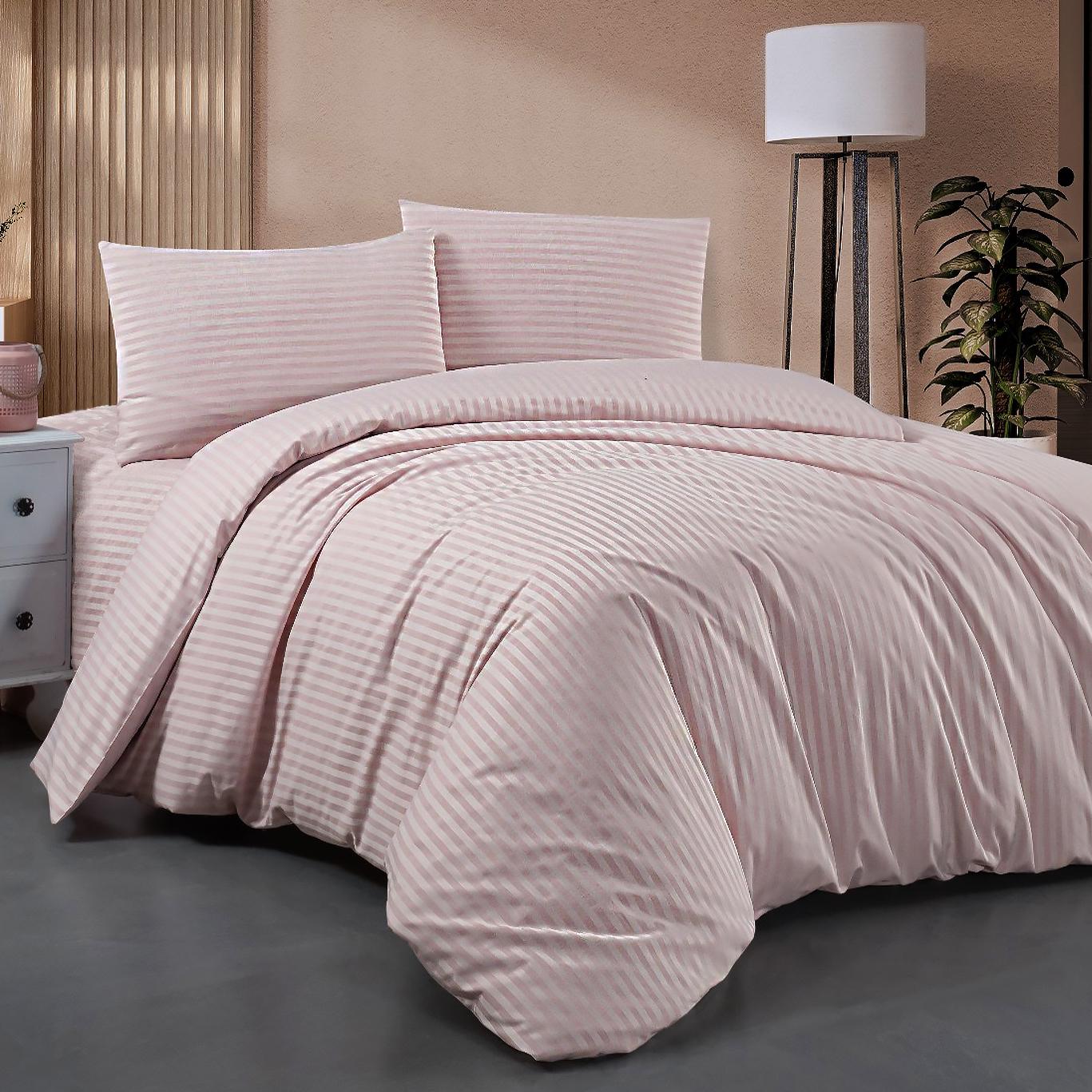 Комплект постельного белья Zastelli Pink Stripe сатин Поликотон полуторный 145х210 см Розовый (21699) Комплект постельного белья Zastelli Pink Stripe сатин Поликотон полуторный 145х210 см Розовый (21699)