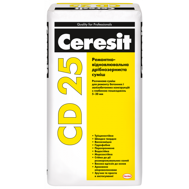 ᐉ Ремонтно-восстановительная мелкозернистая смесь Ceresit CD 25 для .