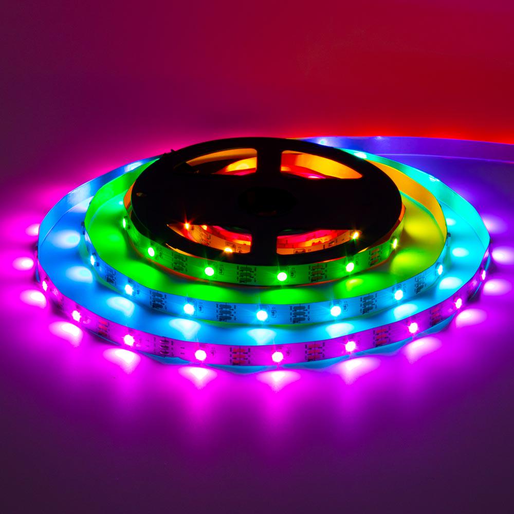 Светодиодная линейка адресная AVT 7,2W 02-150RGB-WS2812-5V 5V SMD5050 WS2812 30LED IP120 5 м (1017954)