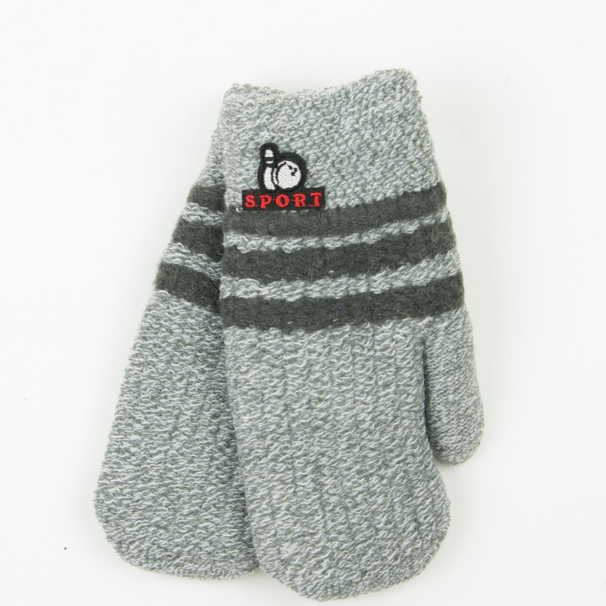 Варежки подростковые с меховой подкладкой на 12-16 лет 19-7-76 Серо-зеленый (DR010151)