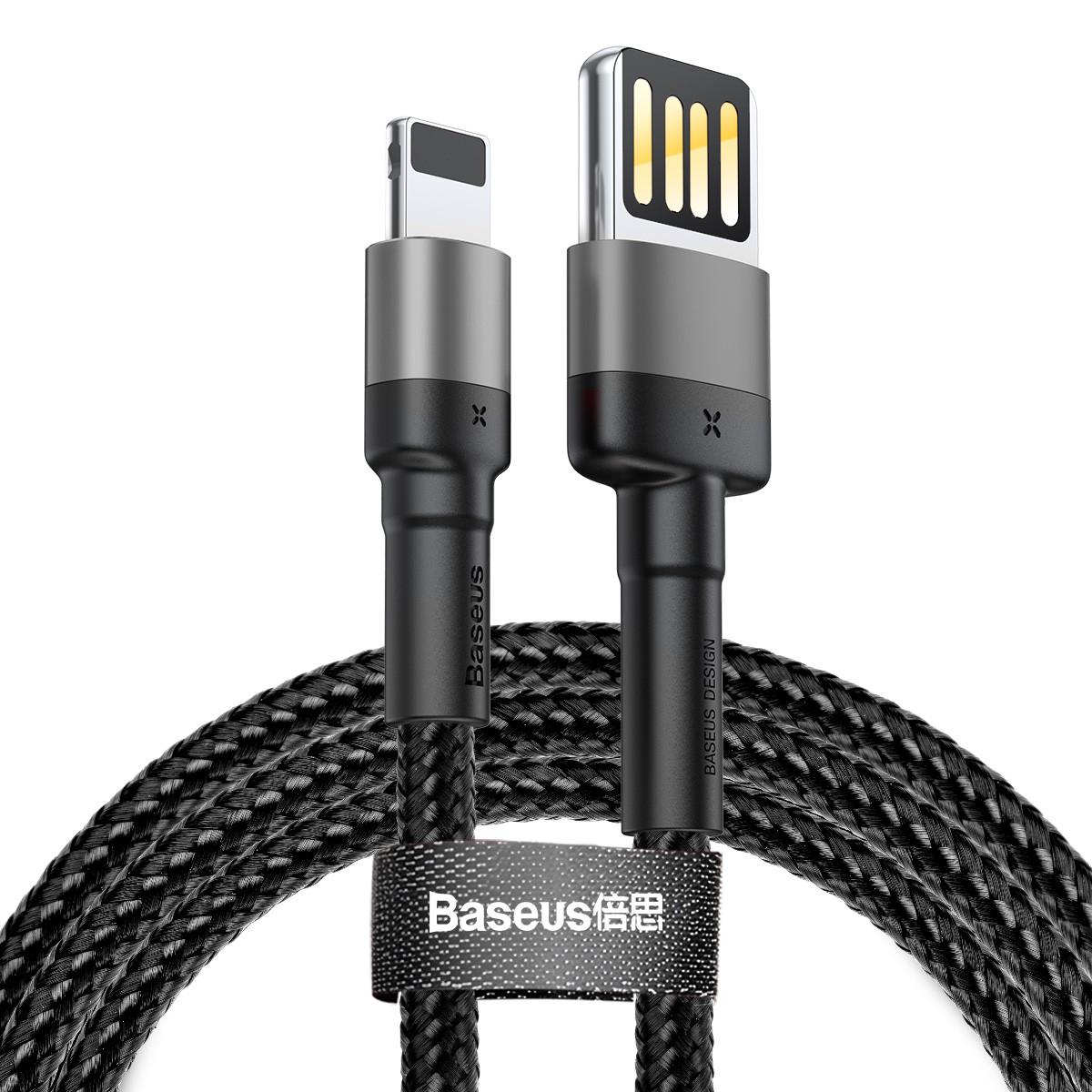 Кабель для зарядки телефона/смартфона Baseus USB-Lightning 2.4 А 1 м Сірий/Чорний (CALKLF-GG1) - фото 6