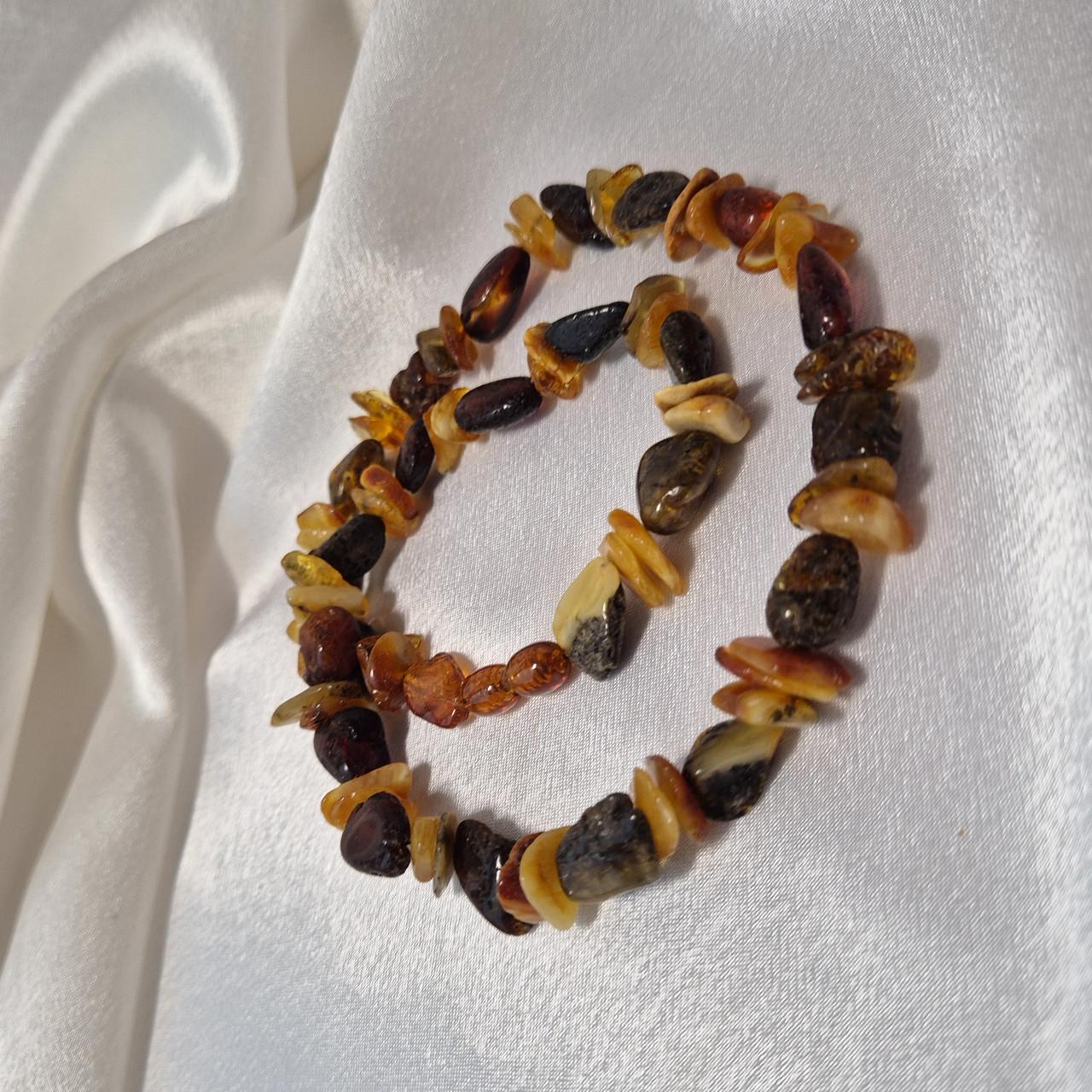 Намисто із натурального Бурштину лікувальний необроблений 49 см Медовий (бурштин49/200авт)