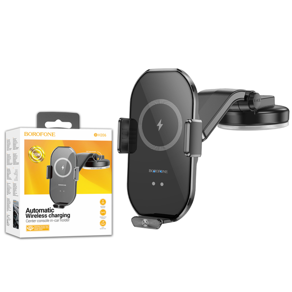 Тримач для телефонів у машину з бездротовою зарядкою Borofone BH206
