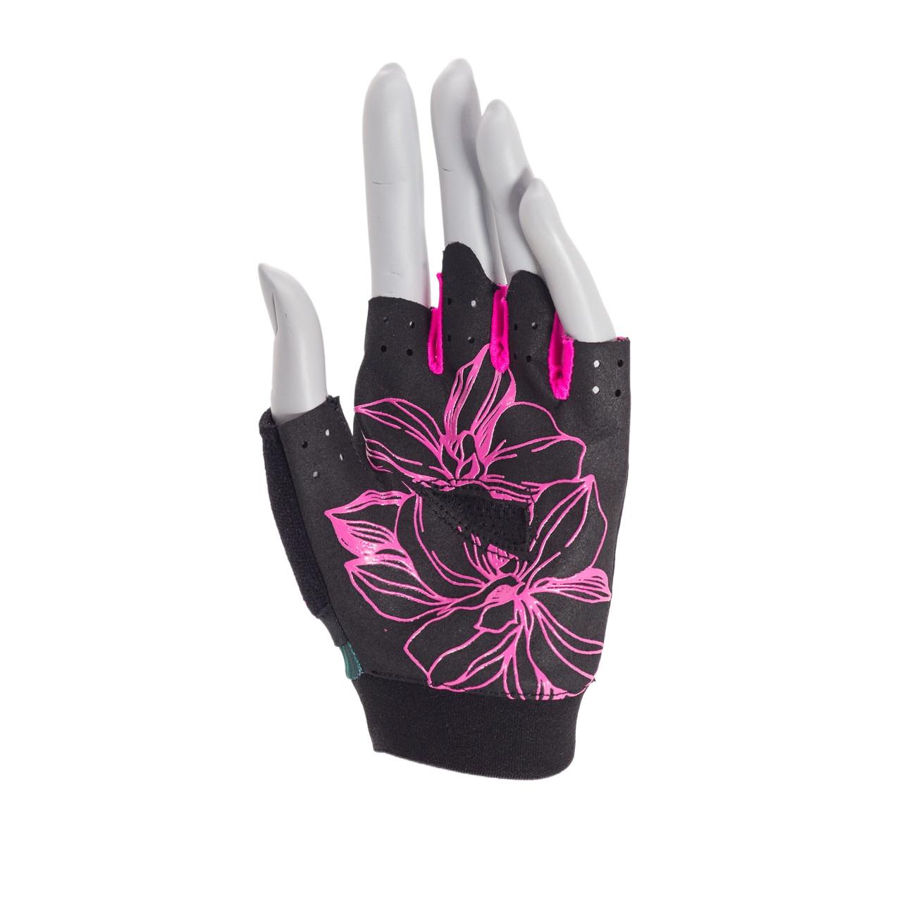 Рукавички для фітнесу MadMax MFG-770 Flower Power Gloves M Black/Pink - фото 2