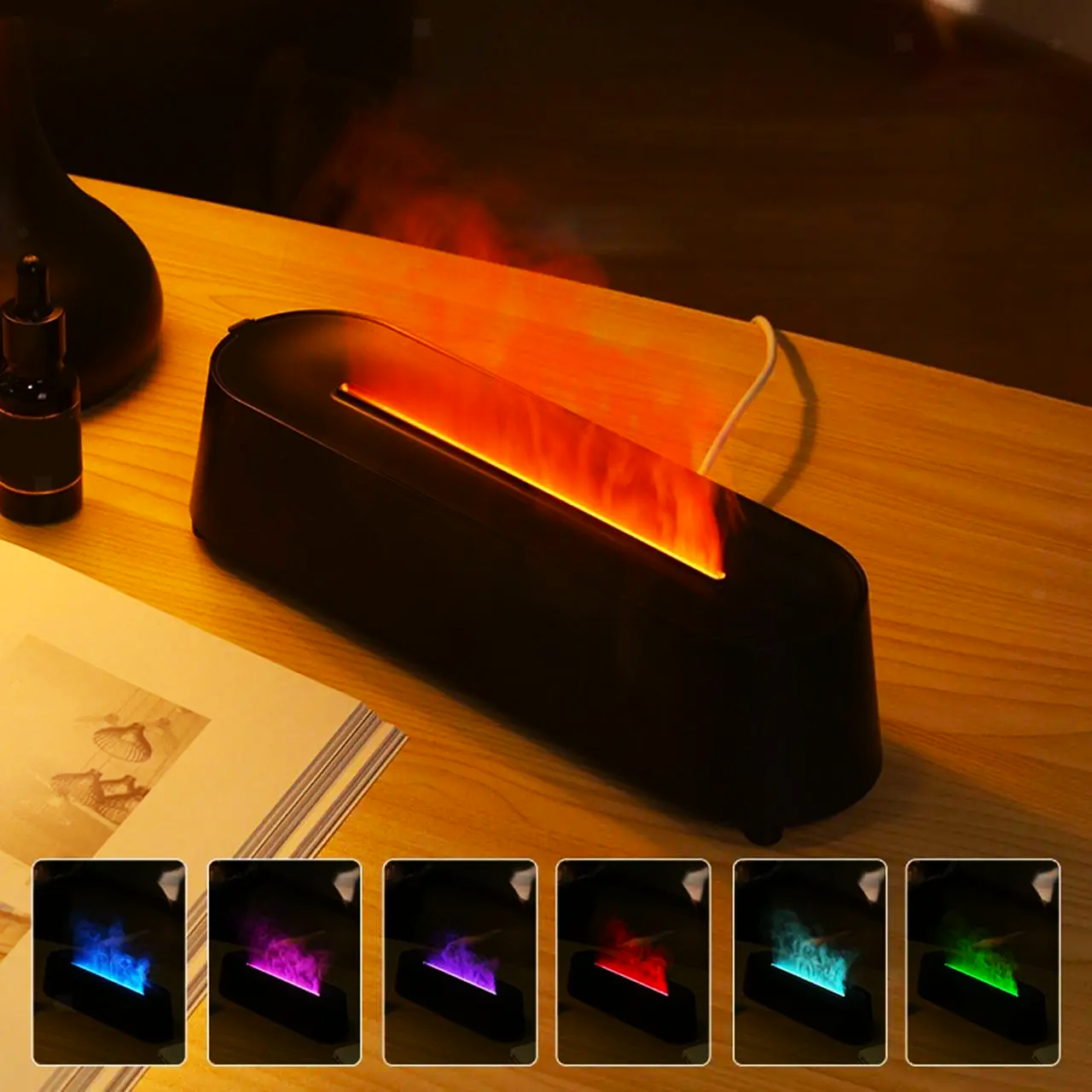 Зволожувач повітря Flame Diffuser Humidifier RGB з ефектом полум'я (21873574) - фото 11