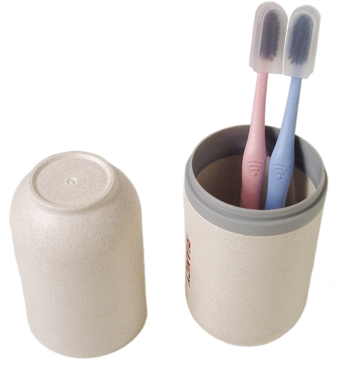 Набор для ванной дорожный Stenson R87766 2 щетки в футляре Бежевый (1083147187)
