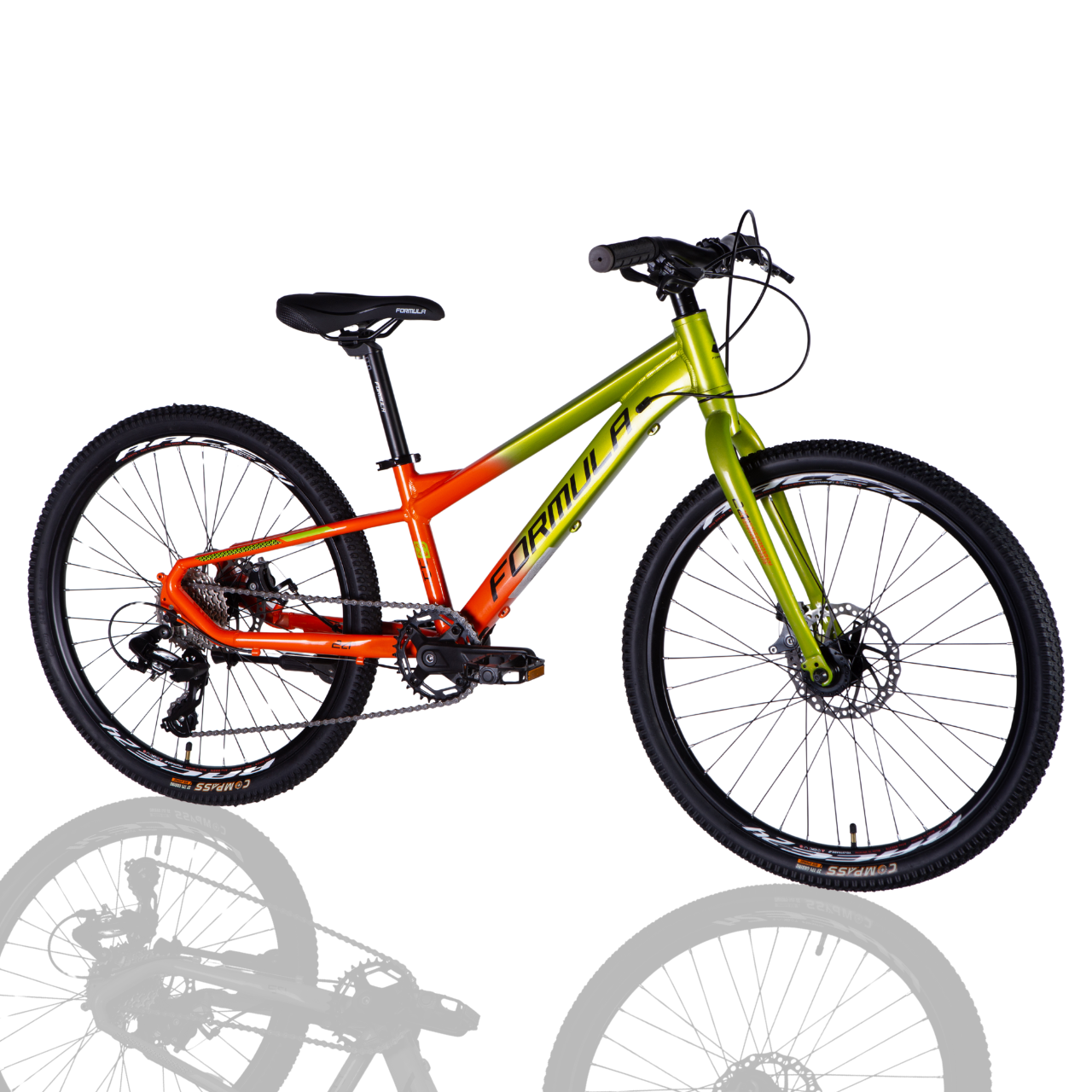Велосипед подростковый Formula F-1 DD CS 2025 AL 24" 11" Зелено-оранжевый - фото 1