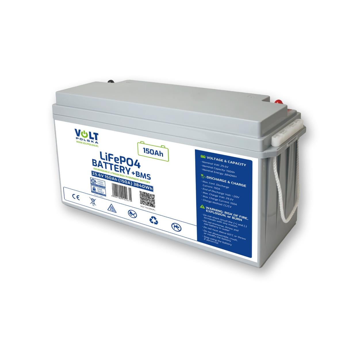 Аккумулятор Volt Polska LiFePO4 VRLA VRLA 25,6V 150 Ah 150A BMS (6AKLI24150)