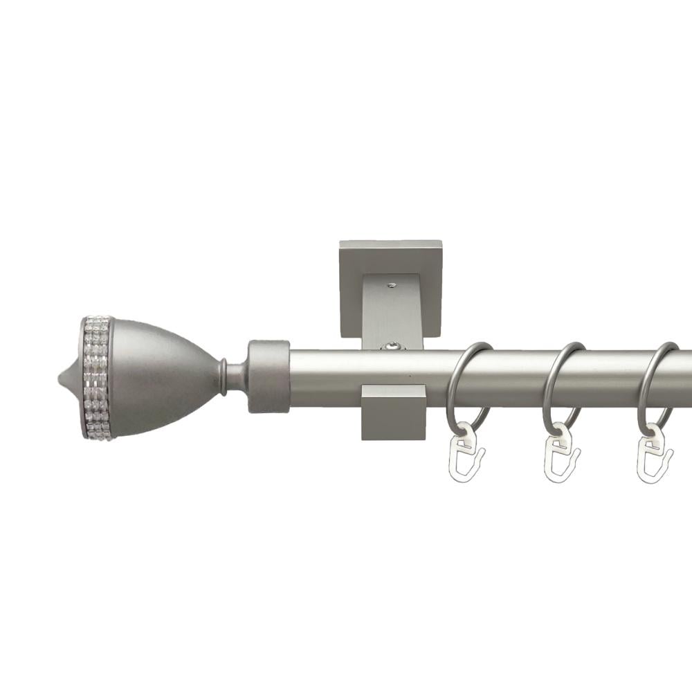 Карниз металлический Orvit Этерния однорядная техно/гладкая труба/кольцо металлическое Сатин 25 мм 300 см (00-00026248)