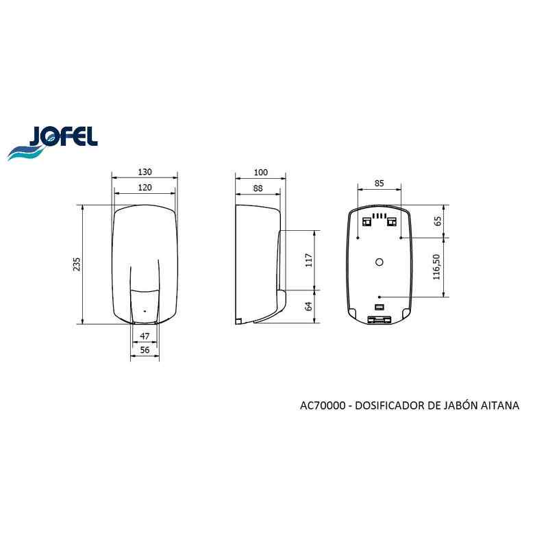 Дозатор для жидкого мыла JOFEL AC70000 900 мл Белый - фото 3