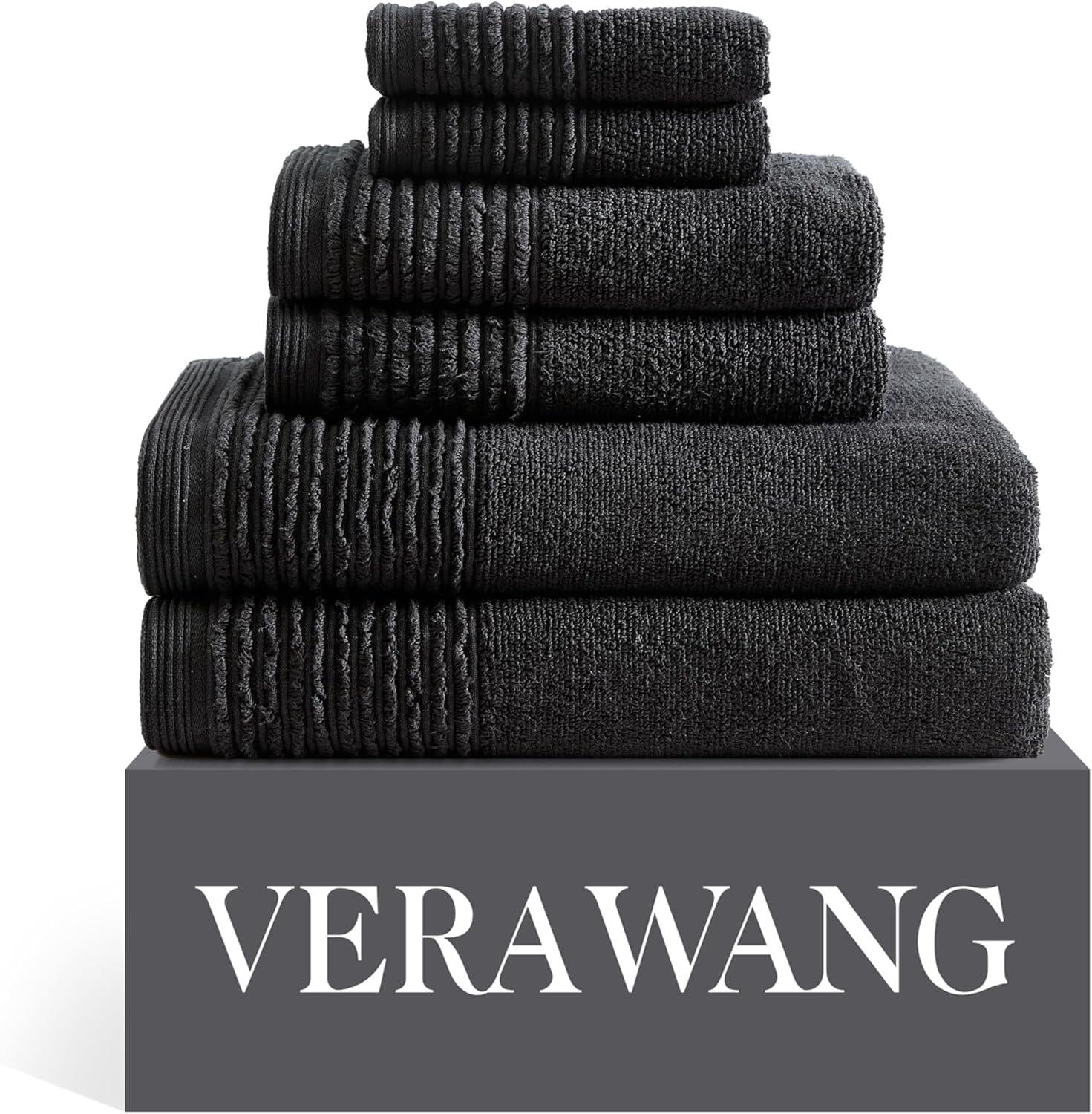 Полотенца махровые Vera Wang из плотного 100% хлопка комплект для двух человек 570 г/м2 6 шт. Черный (37237522)