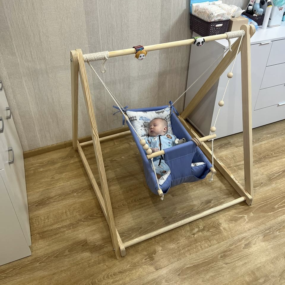 Комплект Деревянная опора/Колыбелька из хлопка (gs-8778)