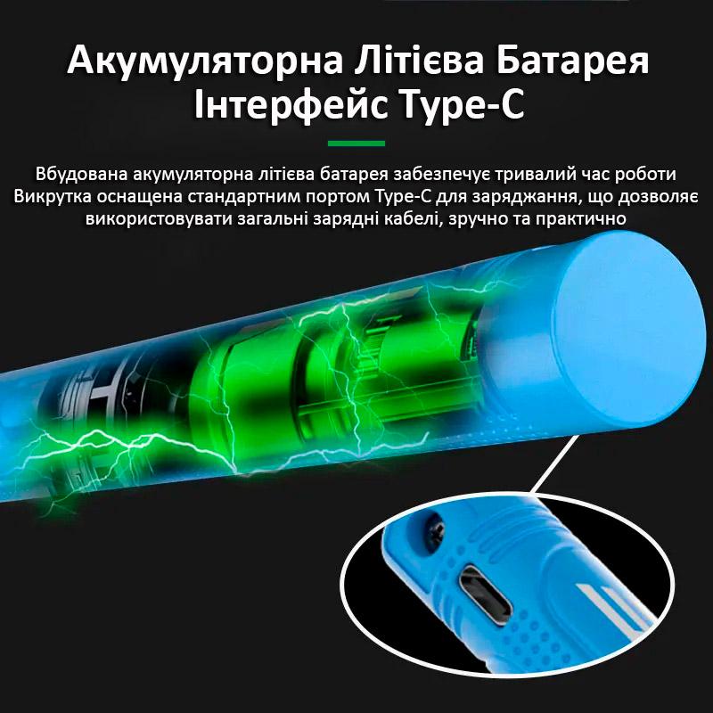 Отвертка аккумуляторная Relife SD-22E 350 mAh прецизионная реверс/Type-C/набор бит 10 шт. Blue (2000996203377) - фото 8