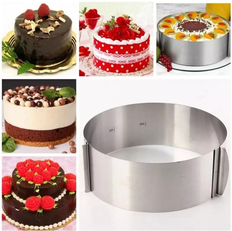 Раздвижное кольцо для торта из нержавеющей стали Cake Ring 16-30 см (1206) - фото 4