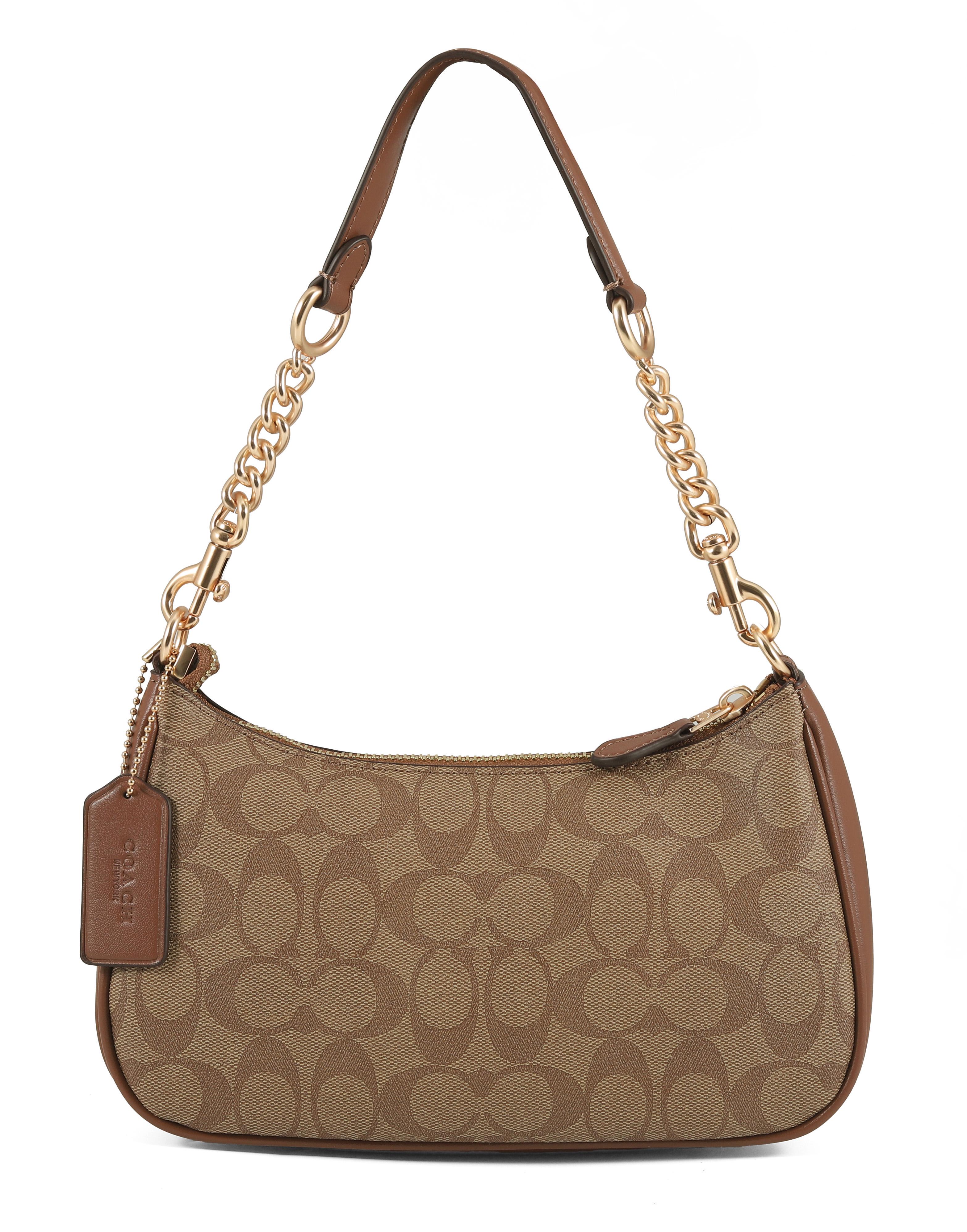 Сумка женская Coach Teri Shoulder Bag In Signature Canvas khaki/Brown - фото 2 Сумка женская Coach Teri Shoulder Bag In Signature Canvas khaki/Brown - фото 2