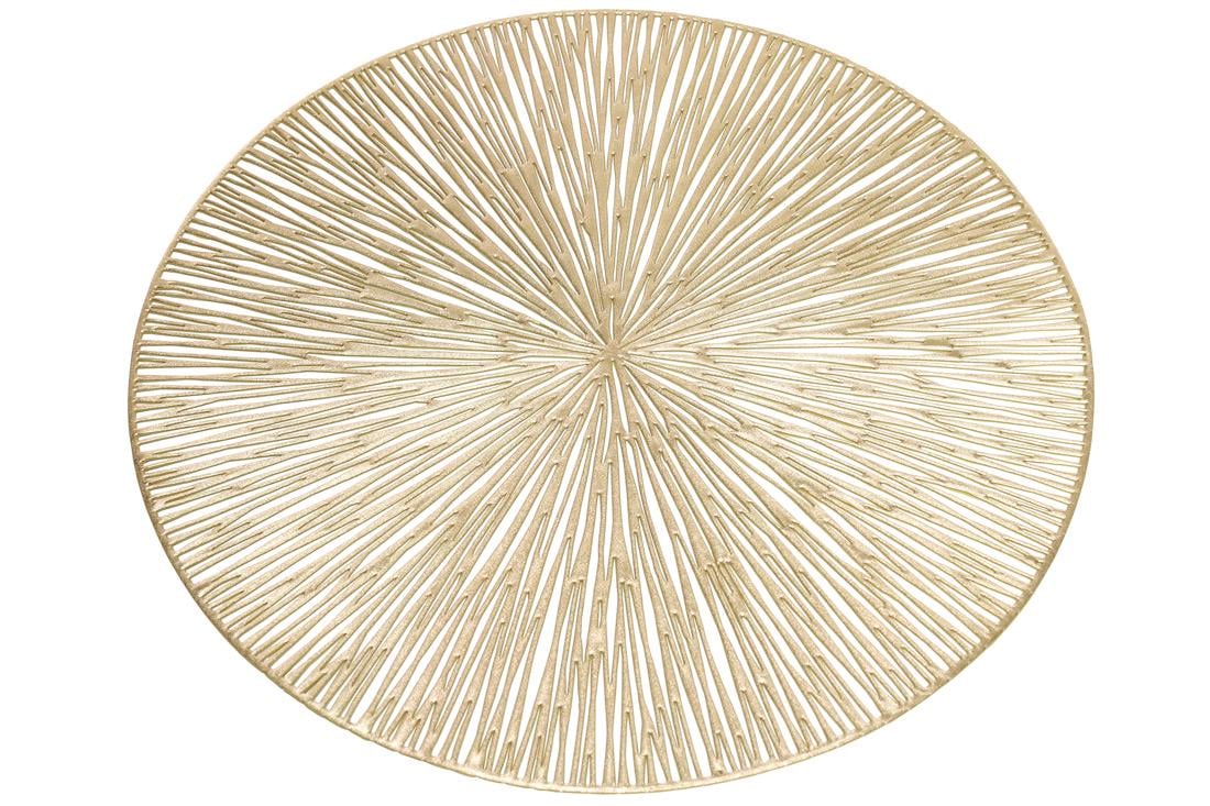 Коврик для сервировки Bonadi ажурный Лучи 38 см Золотой (444-124) Коврик для сервировки Bonadi ажурный Лучи 38 см Золотой (444-124)