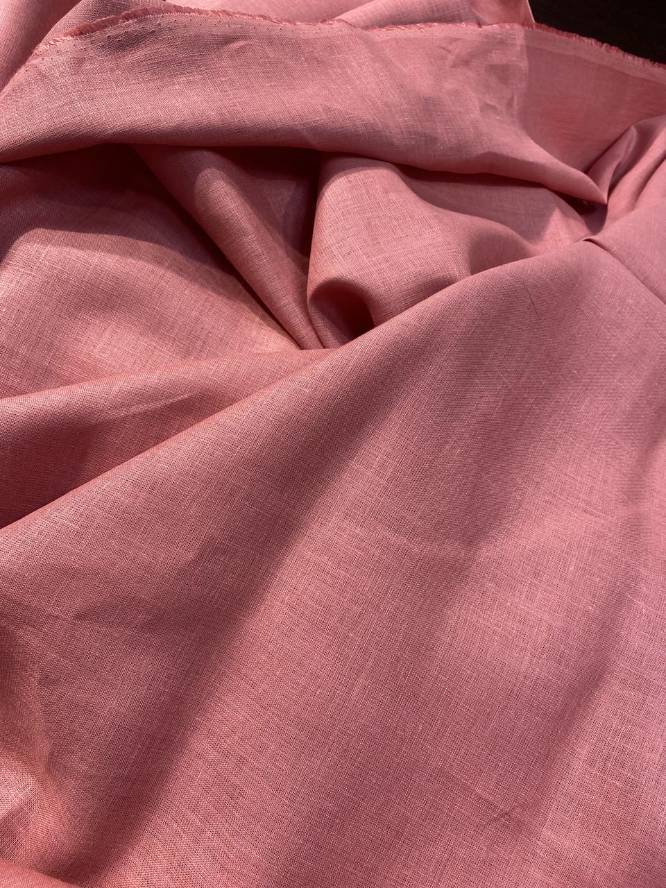 Ткань LINEN PLUS льняная 150 см 490 Коралловый - фото 1 Ткань LINEN PLUS льняная 150 см 490 Коралловый - фото 1