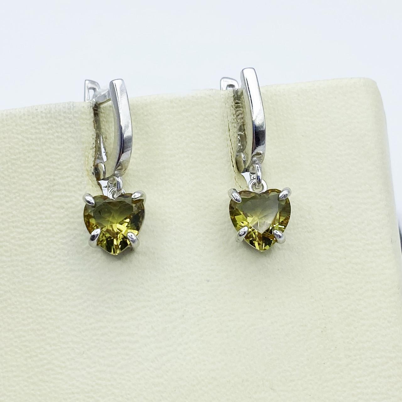 Серьги серебряные Сердце с султанитом 4,56 г (2213462948)