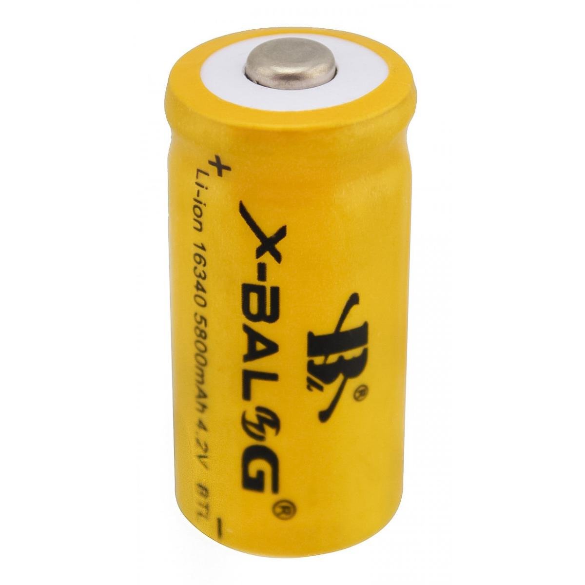 Аккумуляторные батарейки X-Balog 16340 580mAh 4,V CR123 Li-Ion Золотой (1009032-Gold)