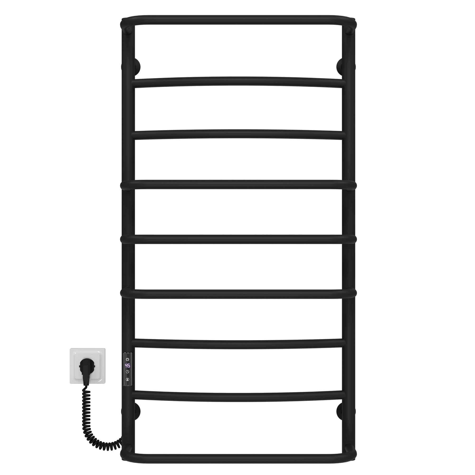 Полотенцесушитель электрический Deffi Аквамикс П9 JD03 левое подключение нержавеющая сталь 500х1000 мм Черный (C.AM.100.50.9.EBL1)