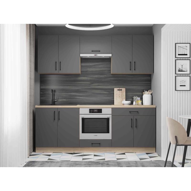 Кухня модульная Эверест Оптима №8 2,2 м Графит (DTM-5722)