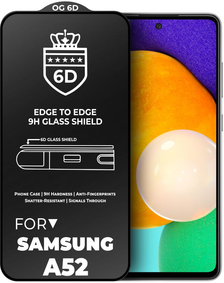 Защитное стекло 6D OG Crown для Samsung Galaxy A52 A525 Black (24802)