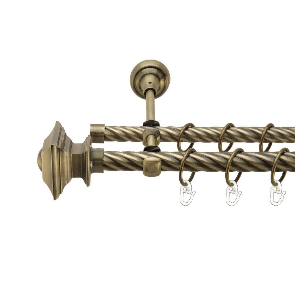 Карниз Orvit Борджеза двухрядный скрученный 19/16 мм 300 см Антик (00-00017428)