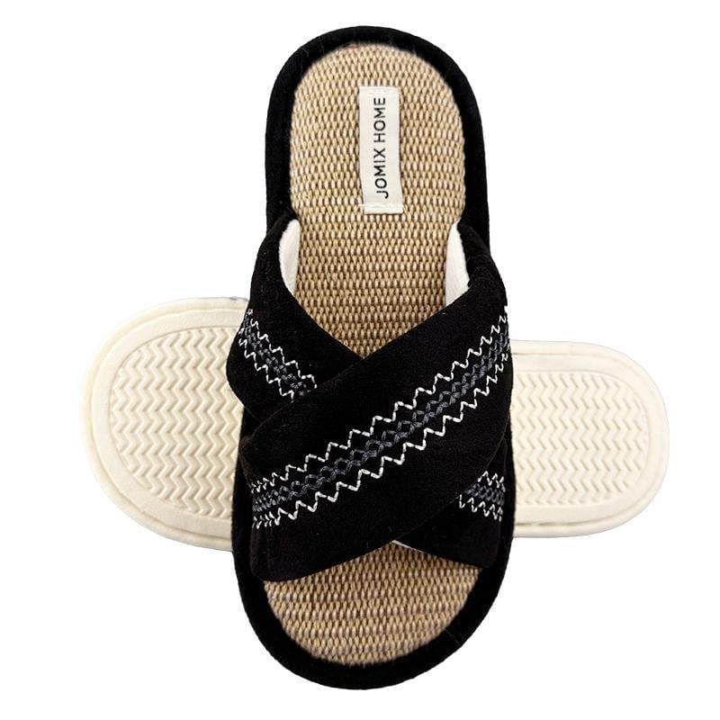 Комнатные женские текстильные тапочки 10397-1 p. 38 24,5 см Черный