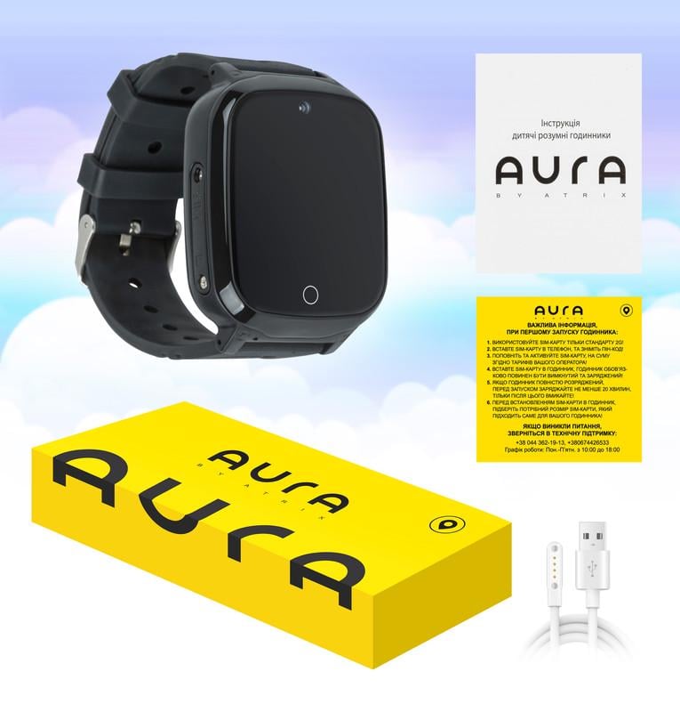 Смарт-часы детские AURA A200 Tracker/Wi-fi Black - фото 4