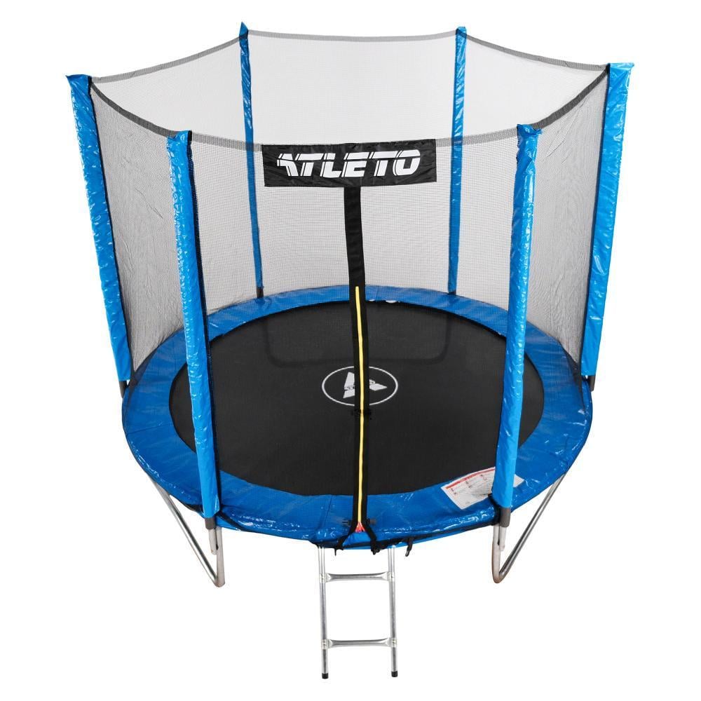 Батут детский Atleto с защитной сеткой и лесенкой 252 см Синий (132-76-42400442) - фото 4