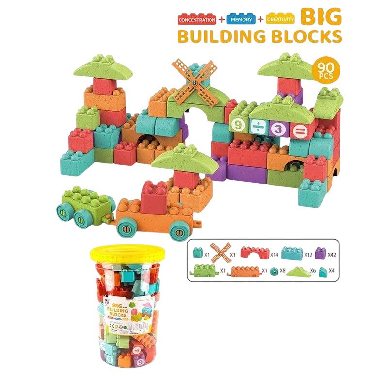 Конструктор Big Building Blocks 90 деталей у відрі Multicolor (164952) - фото 2