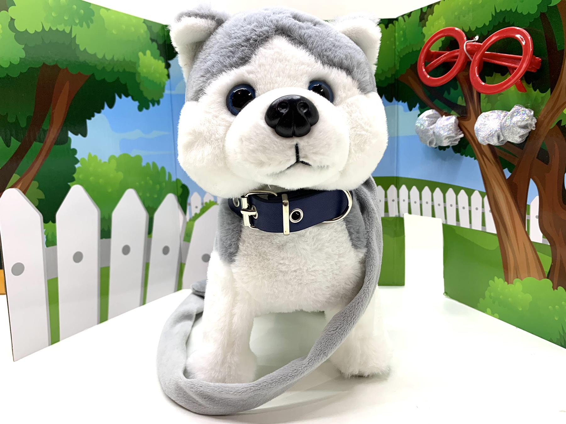 Собачка інтерактивна TK Group Кращий друг повідець з кнопкою/озвучено українською мовою Сірий (C43980)