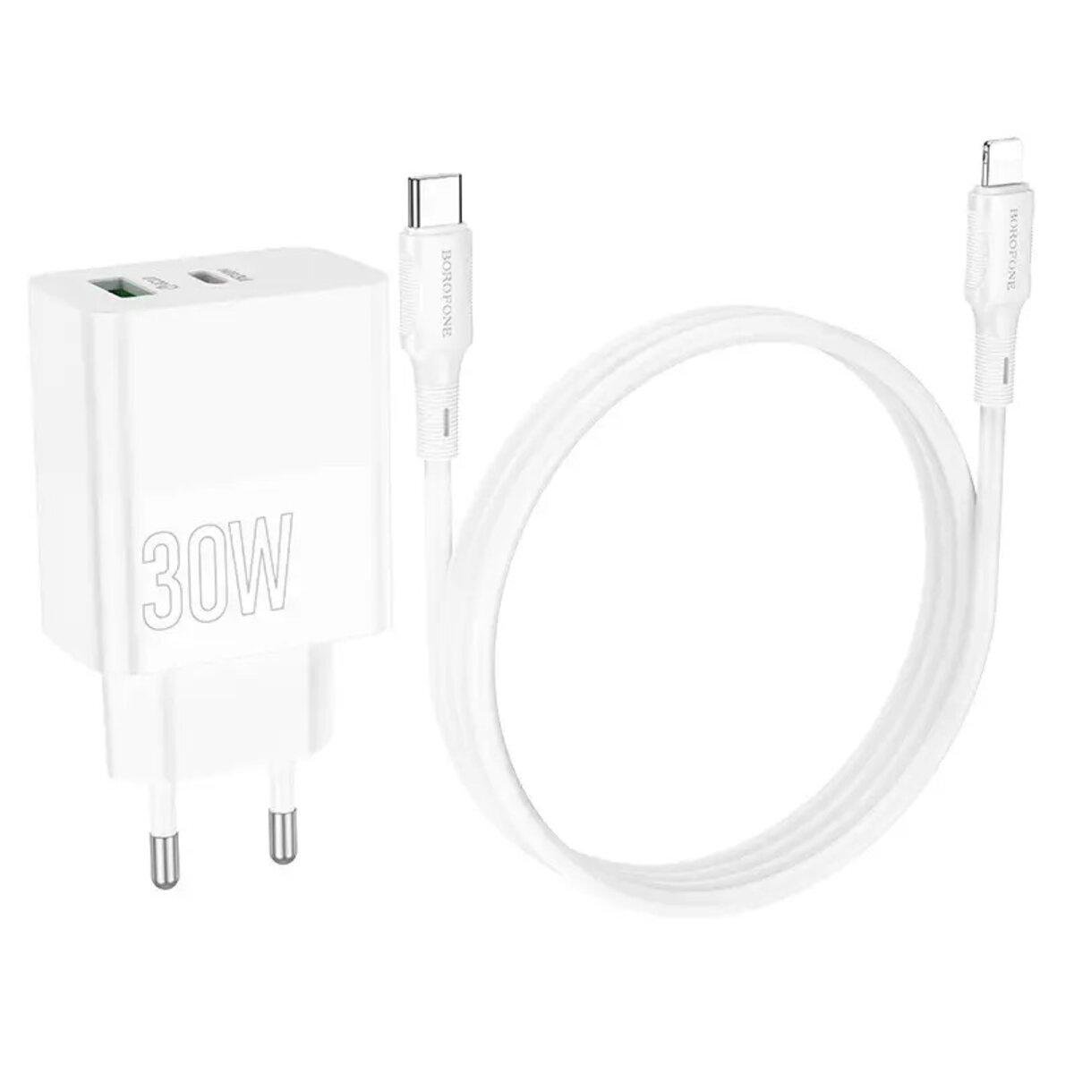 Зарядное устройство Borofone с кабелем Type-C Lightning 1 м BA75A White (12430112)