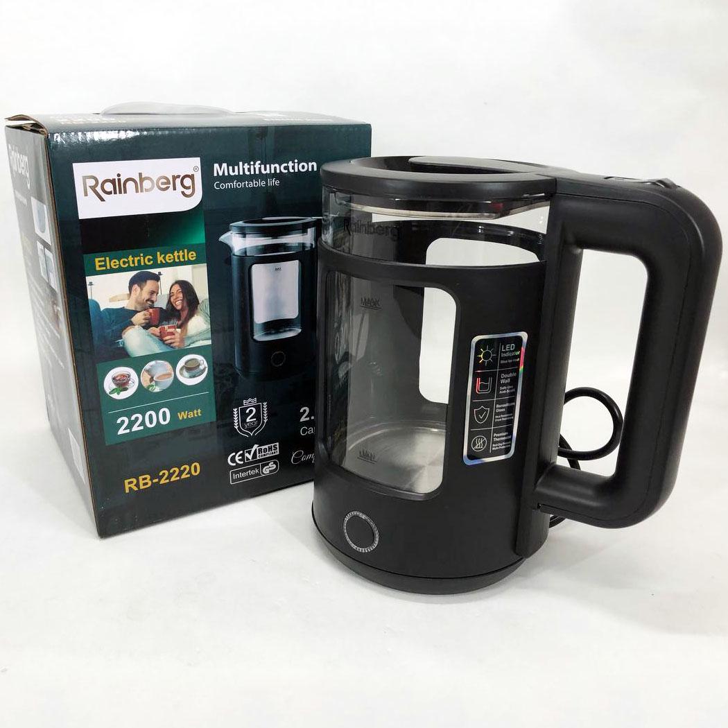 Електрочайник Rainberg RB-2220 2200 Вт 2 л Чорний (266161) - фото 7