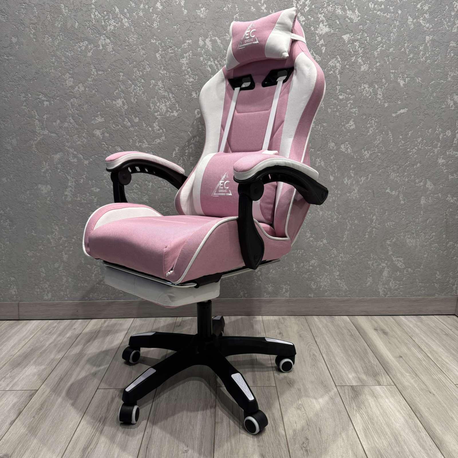 Кресло компьютерное тканевое EC Gaming K40 Розово-белый - фото 1