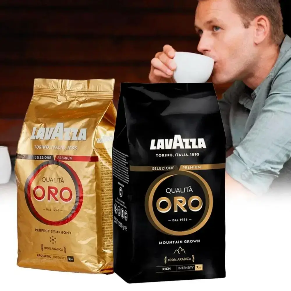 Комплект кави в зернах Lavazza Qualita Oro 1 кг + кофе в зернах Lavazza Oro Mountain 1 кг - фото 2 Комплект кави в зернах Lavazza Qualita Oro 1 кг + кофе в зернах Lavazza Oro Mountain 1 кг - фото 2