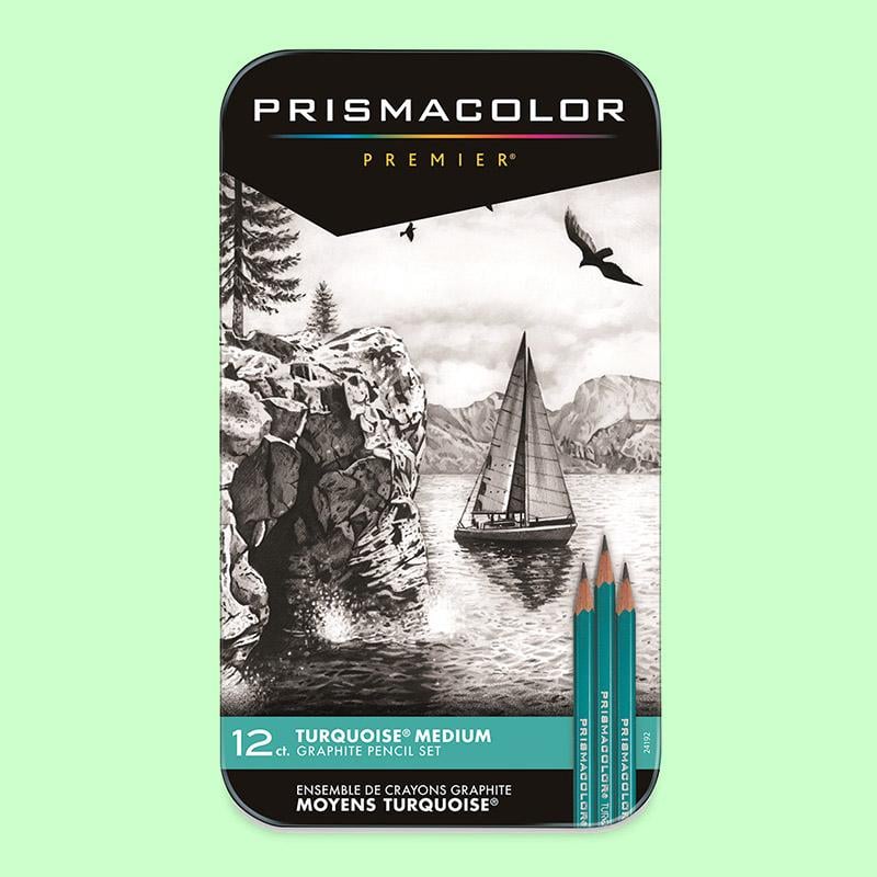 Набор карандашей простых Prіsmacolor Turquoіse Pencіls Sketch Set 12 шт. (4B-6H)