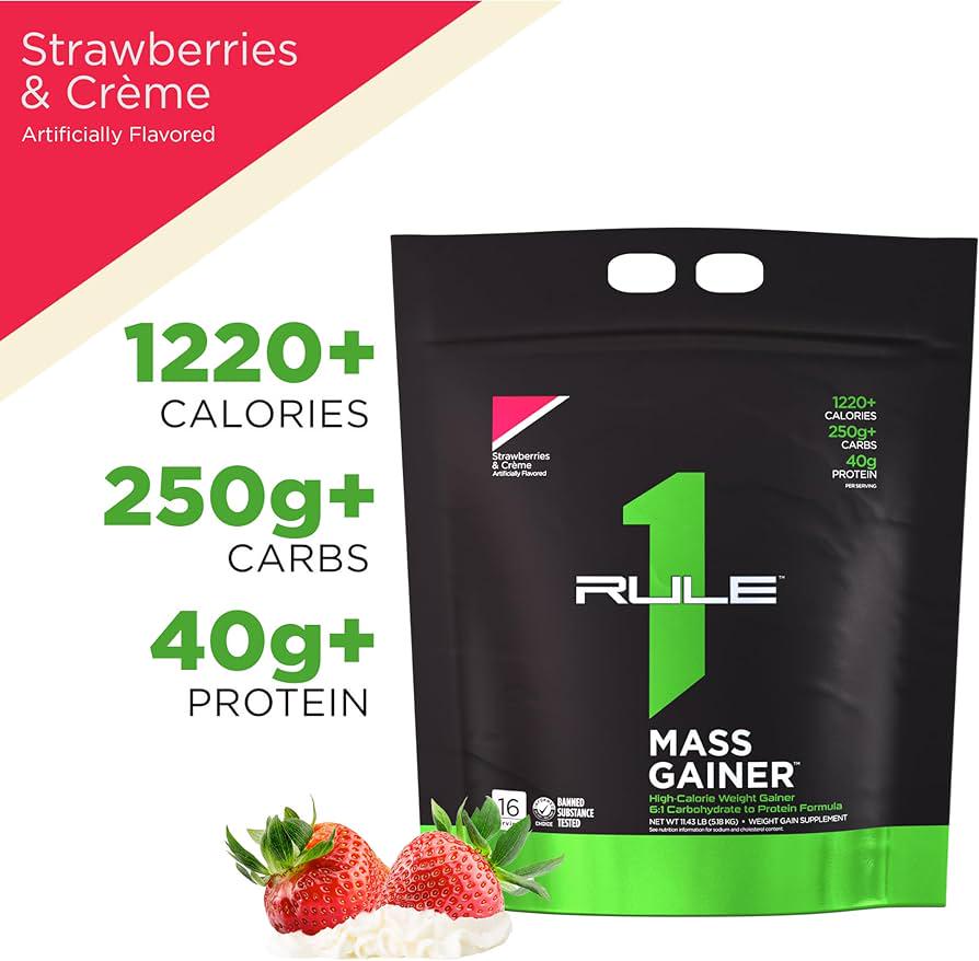 Гейнер Rule One Mass Gainer Strawberries & Creme 5,25 кг - фото 3