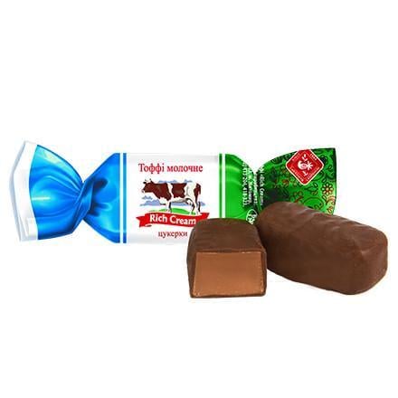 Цукерки глазуровані молочне тоффі Rich Cream 1кг (214225)
