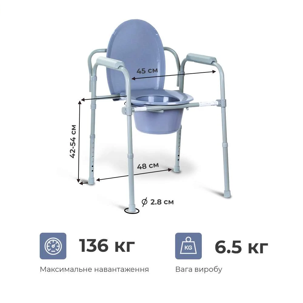 Стілець для туалету OSD 2110C складаний (8578227) - фото 8