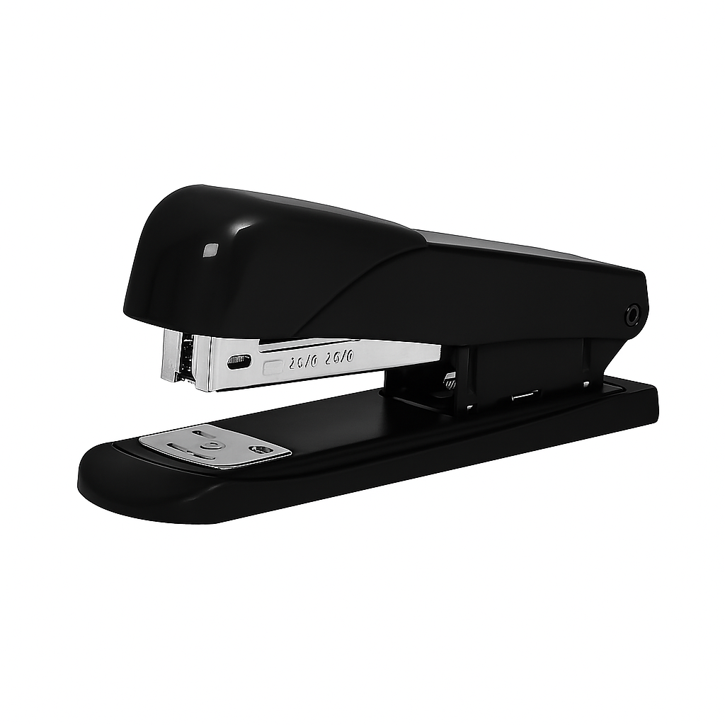 Канцелярский степлер HUACHI WW00961ST 24/6 пластиковый с металлическими элементами Черный