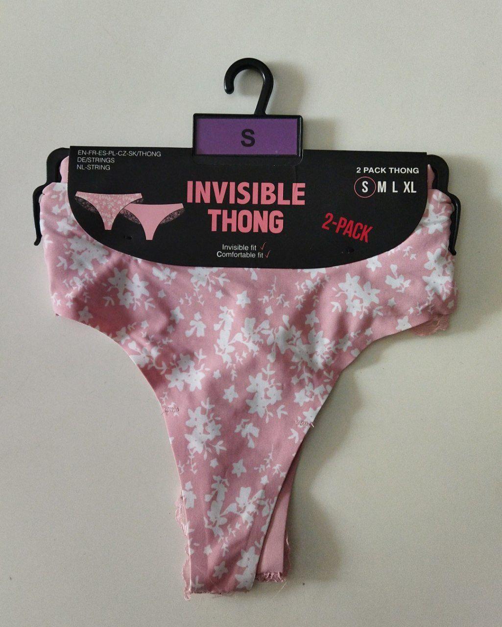 Трусики стринги жіночі Invisible thong 2 шт. S Рожевий