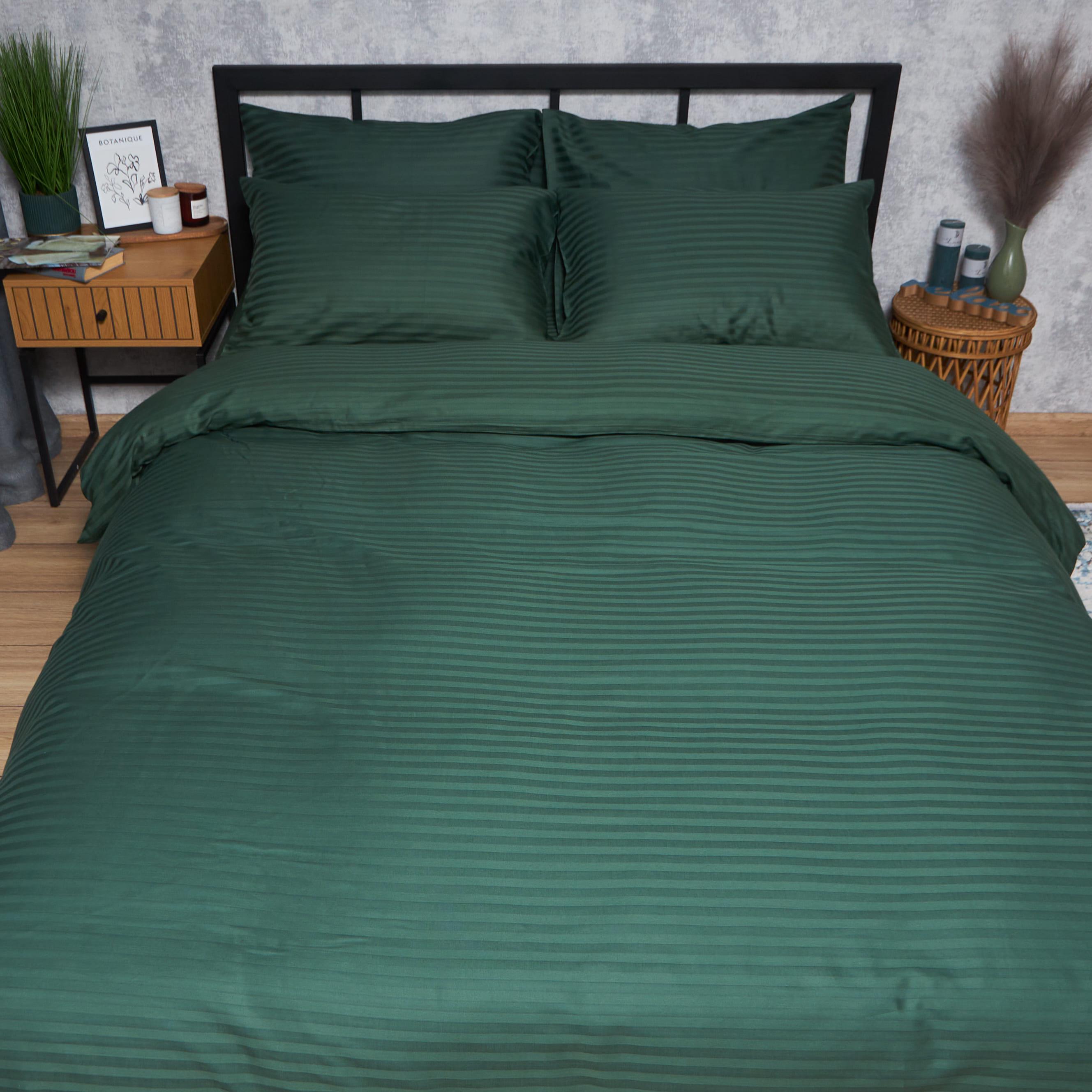 Пододеяльник Moon&Star Satin Stripe Mystic Green двуспальный 175x210 см (MS-870000977)