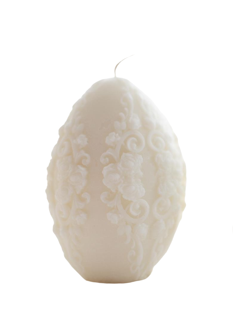 Свеча Яйцо Винтаж Big h 11 см Белый (2067)