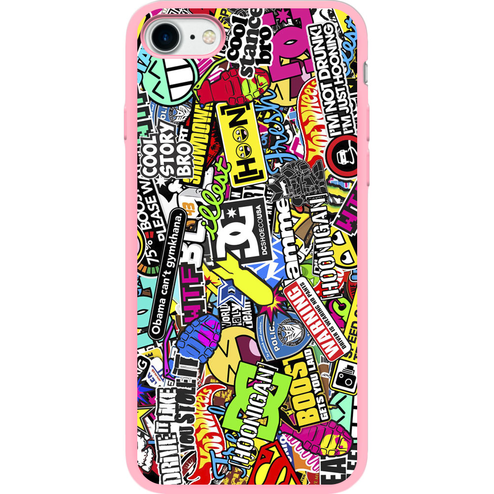 Чехол BoxFace Apple iPhone 7/8 SE  2020 Multicolored Inscriptions Розовый силикон (26205-up880-35446)