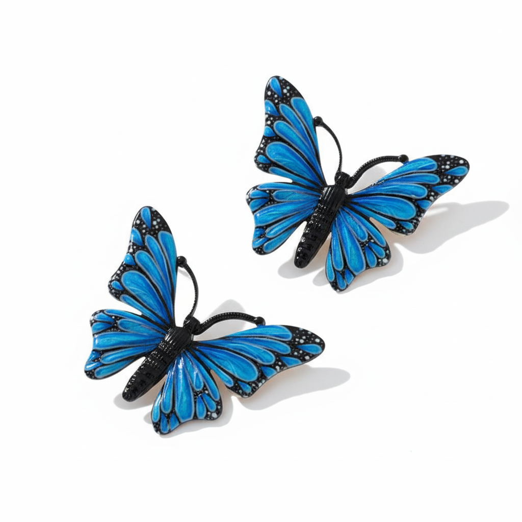 Серьги Бабочки 5,1 см Синий (2818245009)
