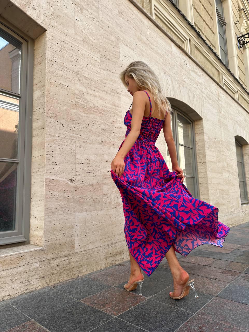 Платье женское софт р. 46-48 Малиновый (Р4939-671/Д) - фото 6 Платье женское софт р. 46-48 Малиновый (Р4939-671/Д) - фото 6