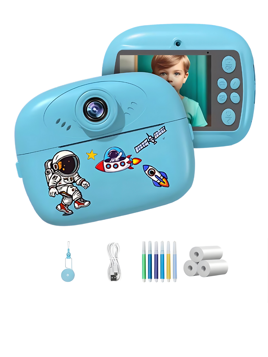 Фотоапарат миттєвого друку акумуляторний 2,4" 12МП/Full HD відео з термопапір/фломастери/USB Блакитний (5068766628) - фото 2 Фотоапарат миттєвого друку акумуляторний 2,4" 12МП/Full HD відео з термопапір/фломастери/USB Блакитний (5068766628) - фото 2