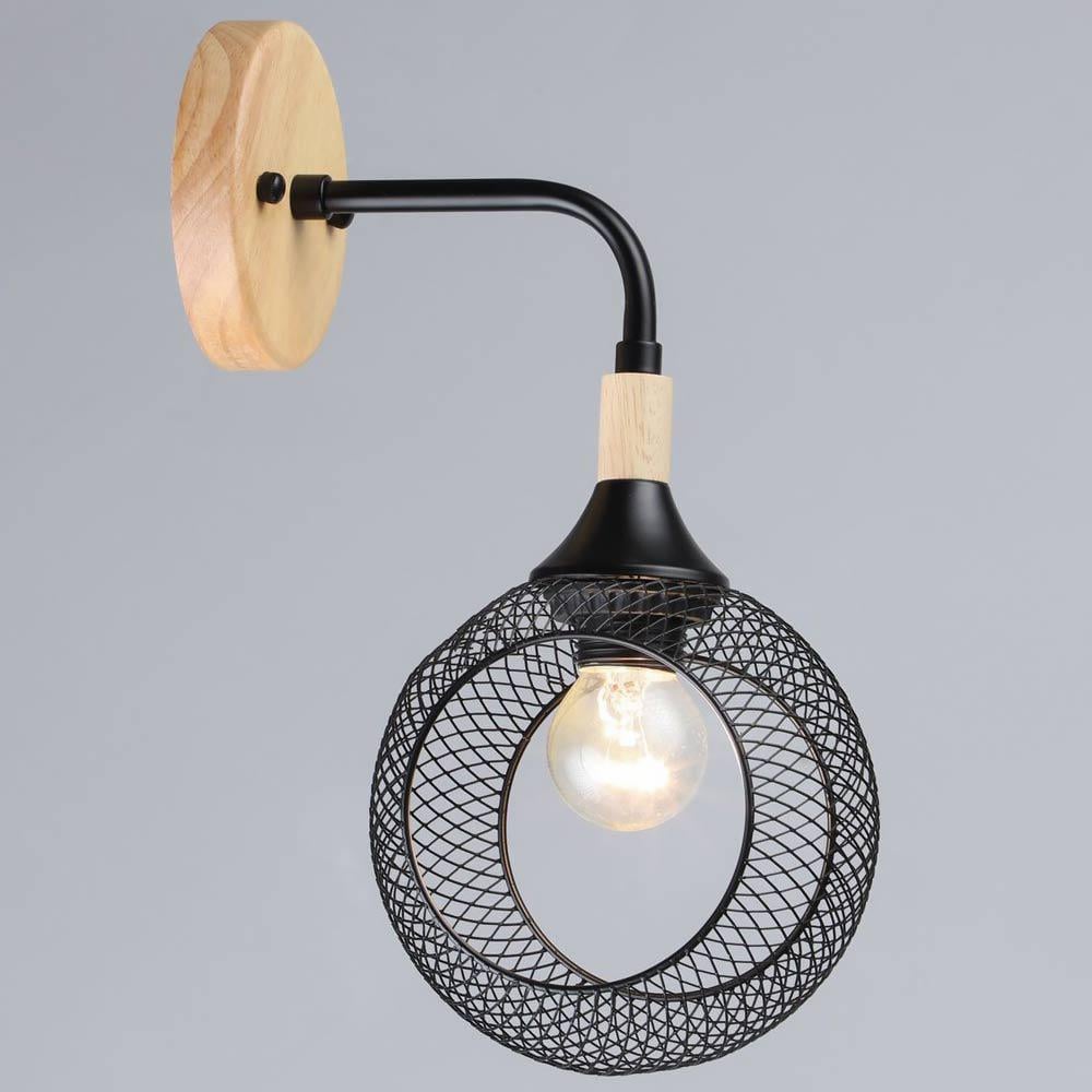 Світильник настінний Light House SRS-20362/1W Чорний/Дерево